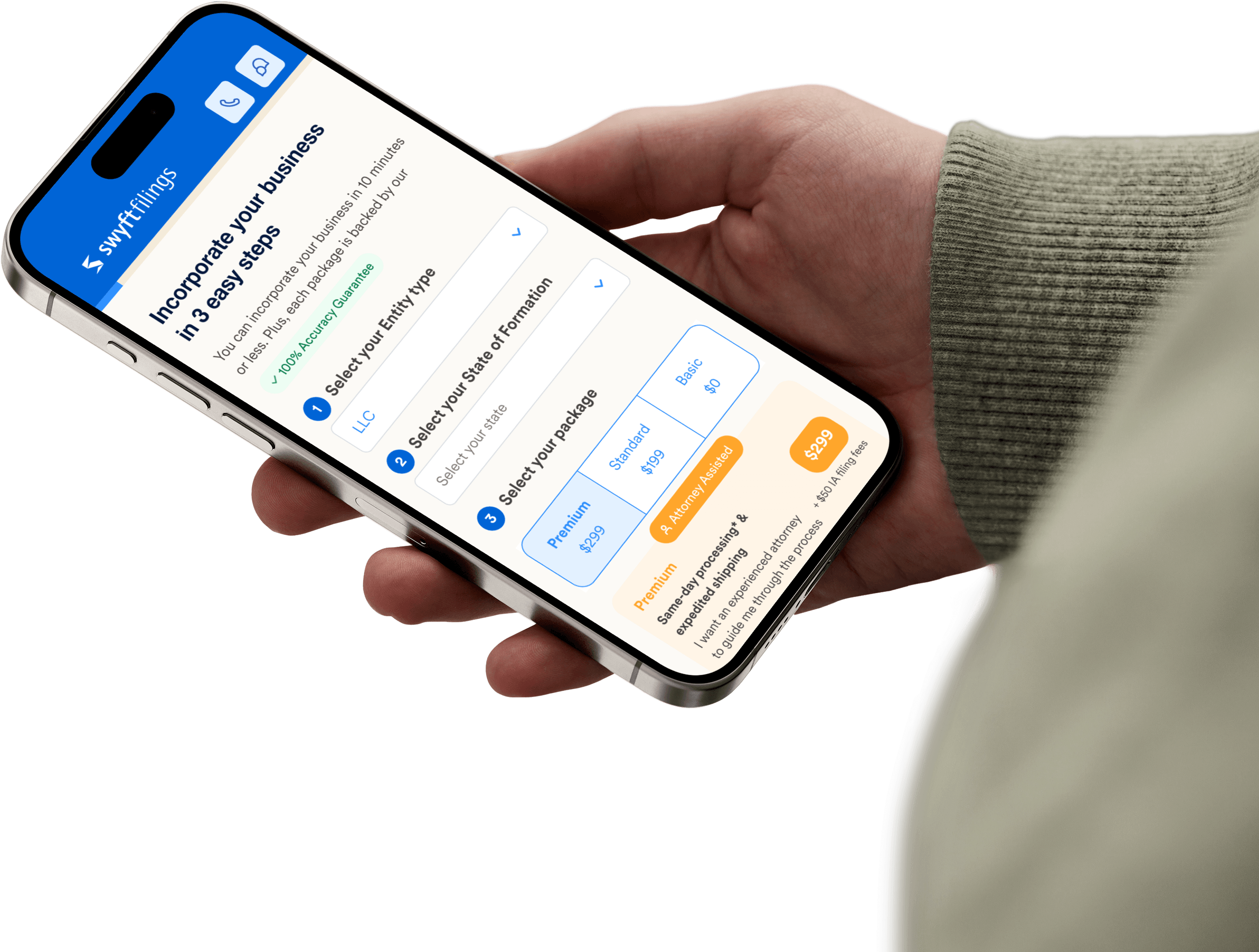 Swyft Filings dashboard interface